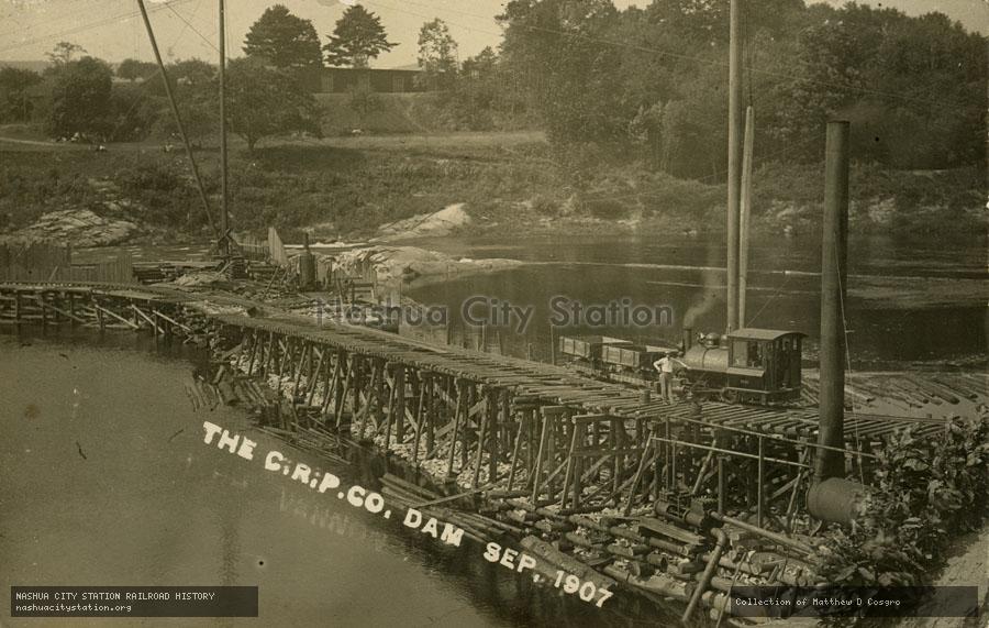 Postcard: The Connecticut River Power Co. Dam - September 1907